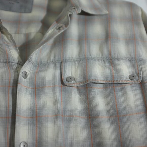 Calvin Klein Jeans plaid snap button down shirt 100% cotton XL - Picture 6 of 9